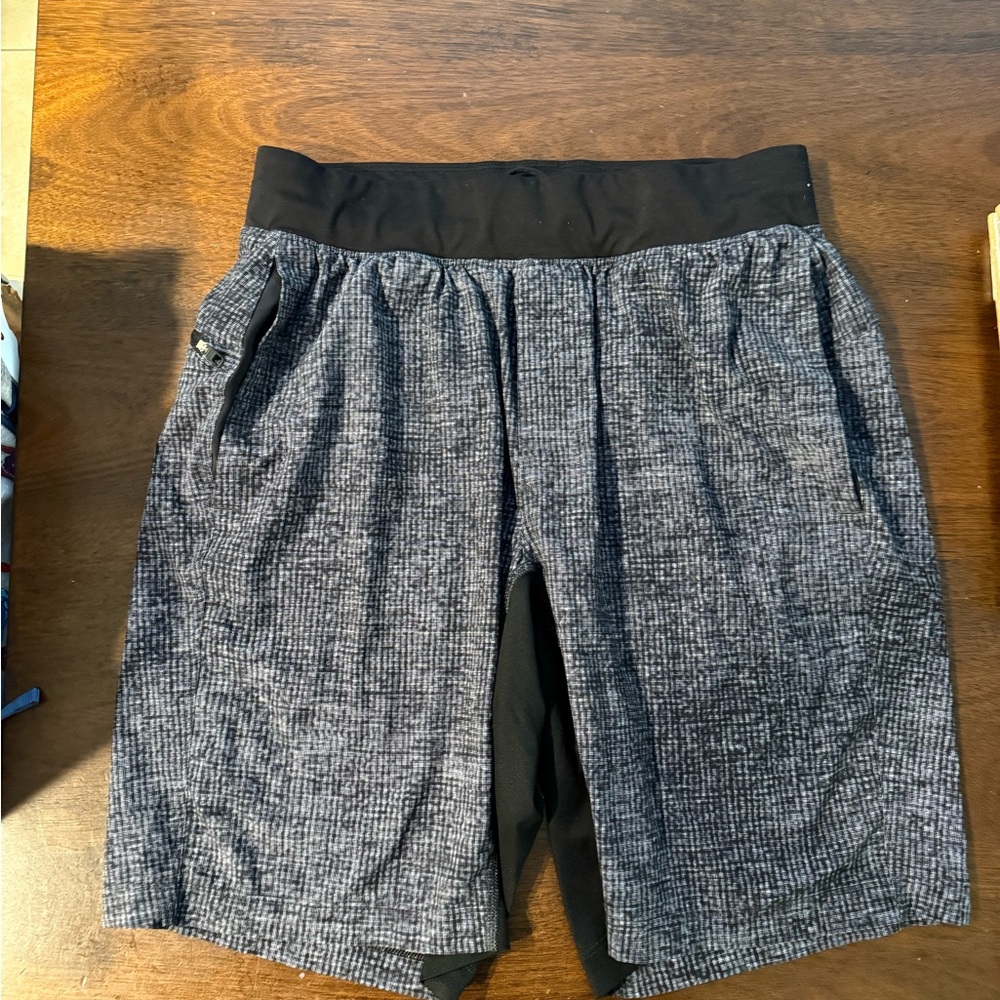 lululemon athletica Black and Gray the linerless Athletic Shorts